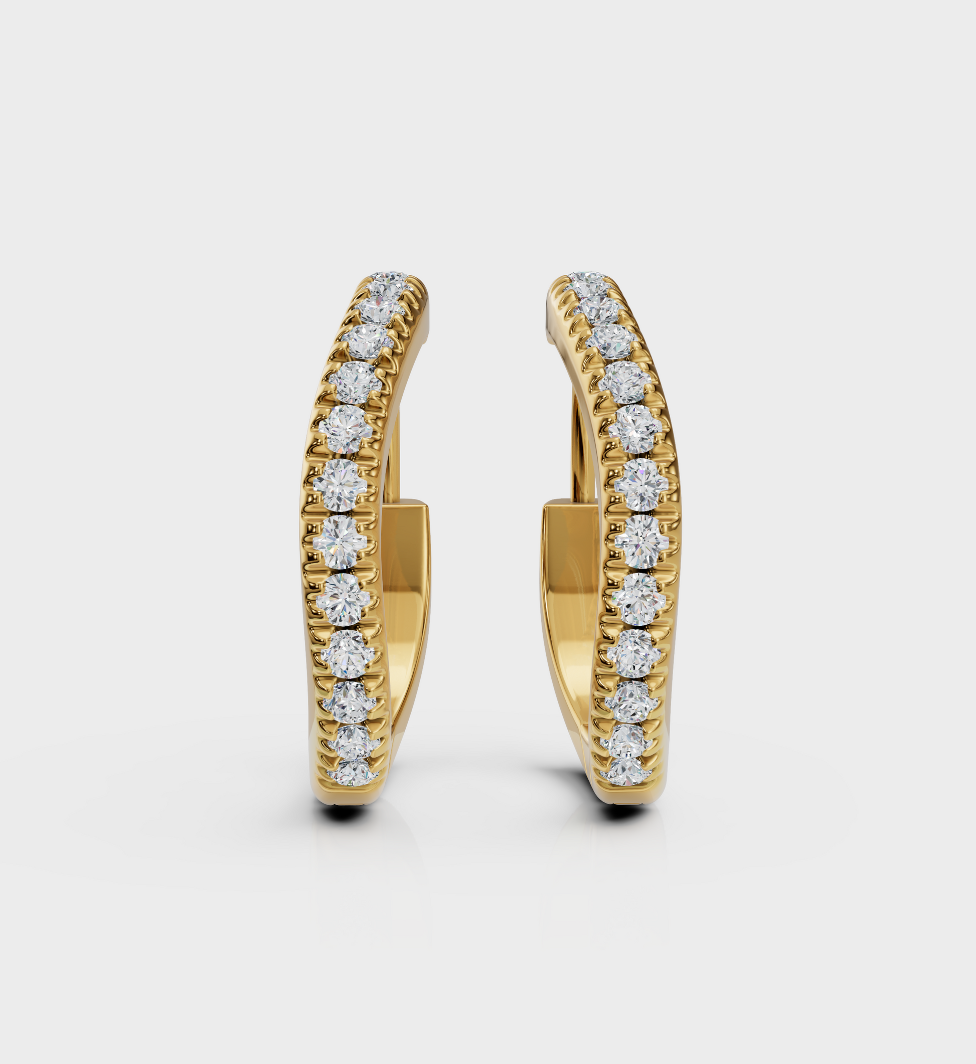 Wave Diamond Hoops