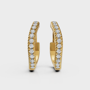 Wave Diamond Hoops