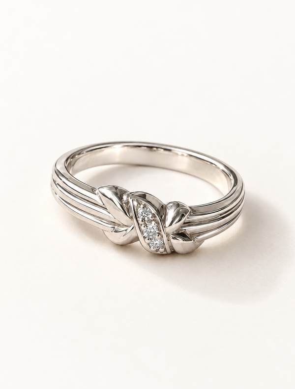 White CZ Infinity Knot Ring