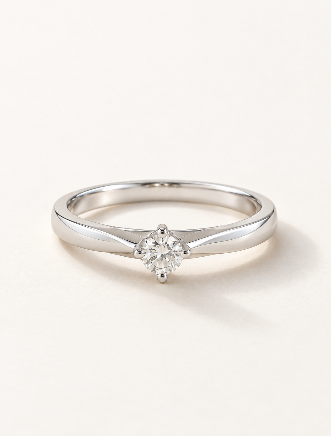 White CZ Solitaire Ring