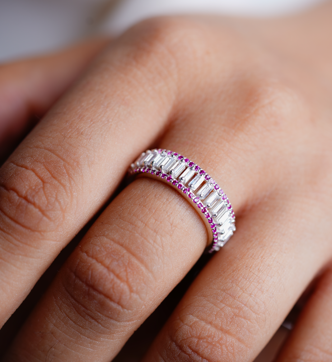White Radiance Eternity Ring-Rings-Anushka Jain Jewellery