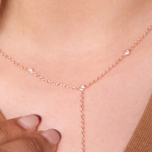 Ruby Duet Lariat Necklace