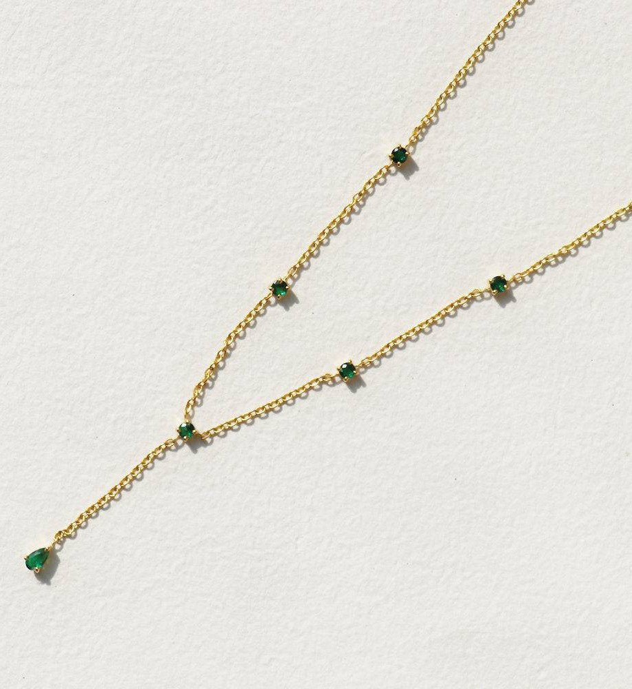 Emerald Lariat Necklace