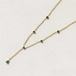 Ahsaas Channa In Emerald Lariat Necklace