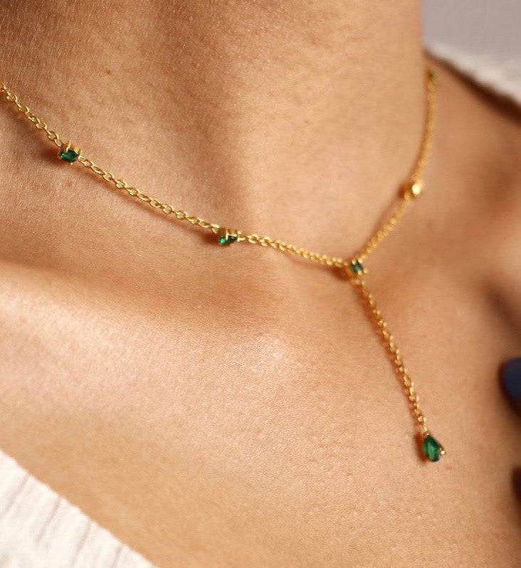 Emerald Lariat Necklace