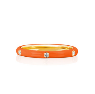 Orange Studded Enamel Ring