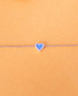 Diamond Colored Heart Bracelet