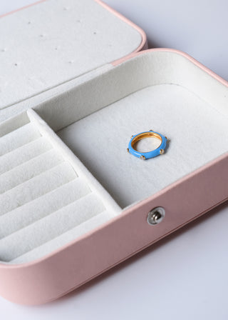 Blue Studded Enamel Ring