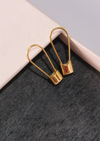 Lock Safety Pin Earrings