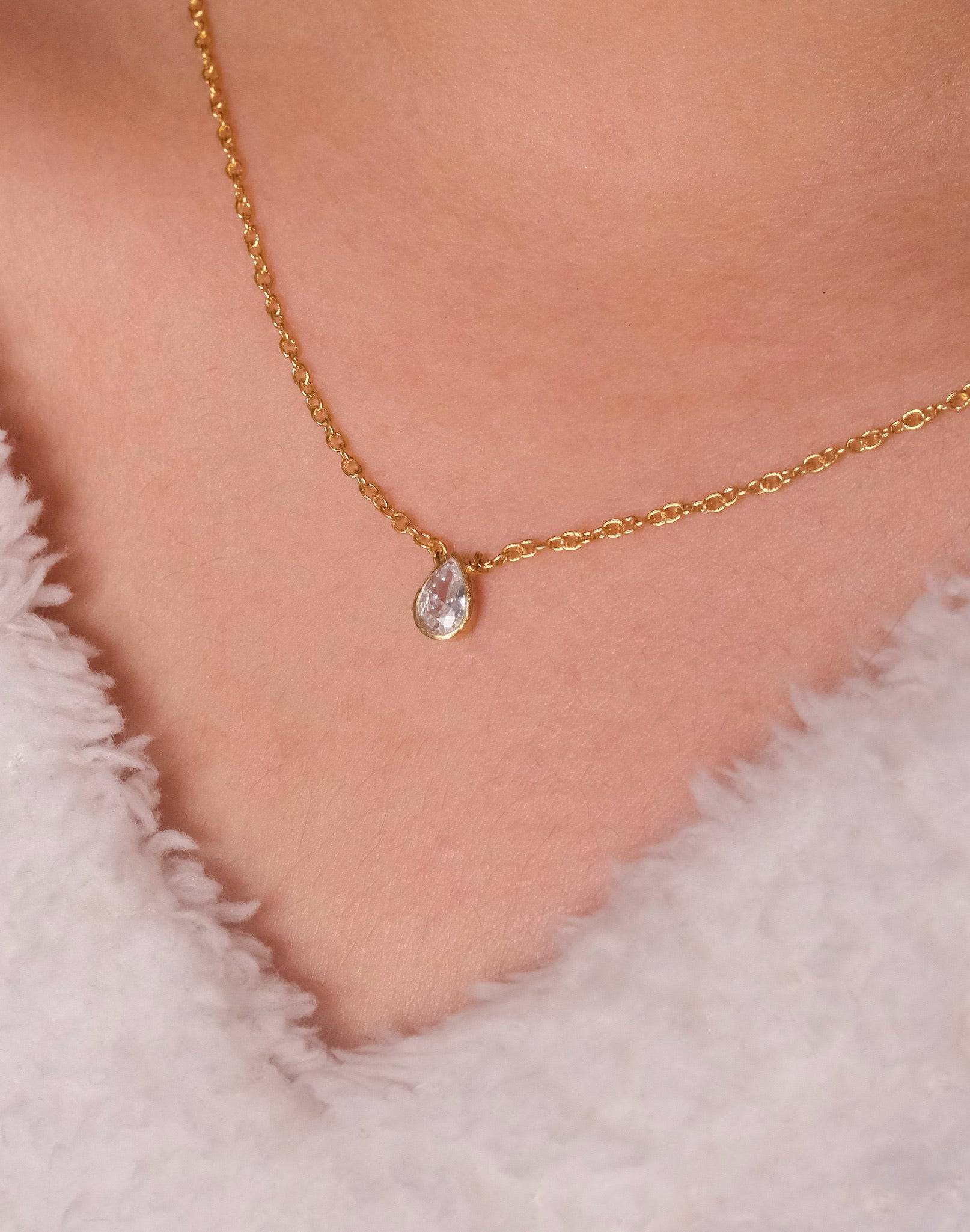 Buy Dainty Diamond Pendant for Women, 0.60 Carat Pear Shape Diamond  Necklace Pendant, Solitaire Diamond Necklace Pear Cut in 14k Yellow Gold  Online in India - Etsy