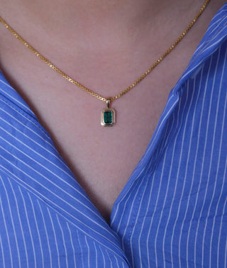 14k Emerald Charm Necklace