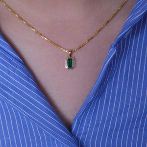 14K Emerald Charm Necklace