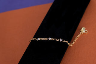 Triple Star Chain Bracelet