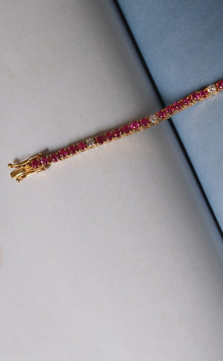 Ruby Diamond Tennis Bracelet