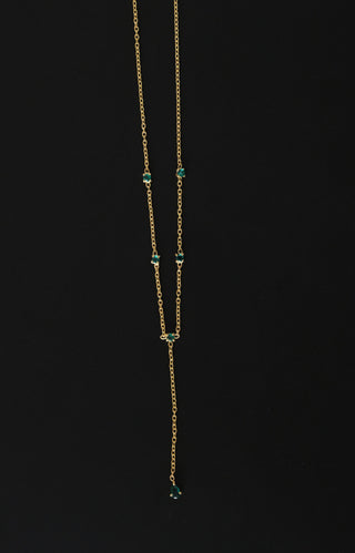 Ahsaas Channa In Emerald Lariat Necklace