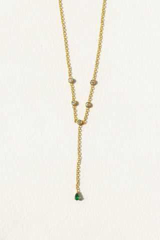 Emerald Duet Lariat Necklace