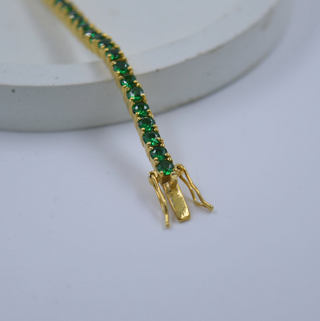 14K Emerald Tennis Bracelet