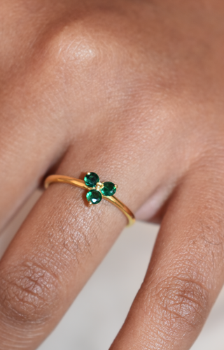 Emerald Trio Ring