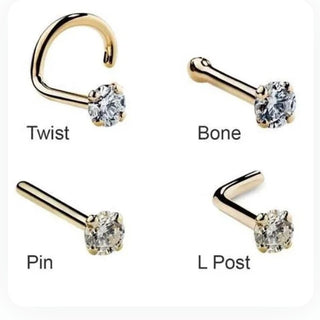 Round Diamond Nose Pin